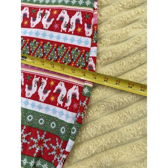 SHO SHO Llama Snowflake Jumpsuit Pajamas With Winter Holiday Christmas Festive L - Picture 4 of 8